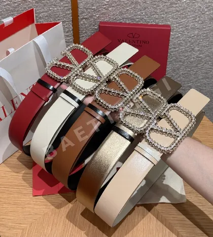 발렌티노 VLOGO 시그니처 크리스탈 장식 리버시블 벨트 40mm 179525