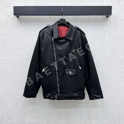 샤넬 모터사이클 가죽 여성 자켓 199094