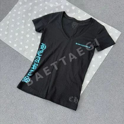 크롬하츠 V넥 반팔 티셔츠 여성용 53114