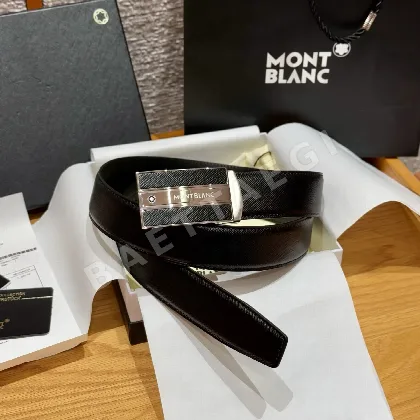 몽블랑 자동 버클 가죽 남성 벨트 180399