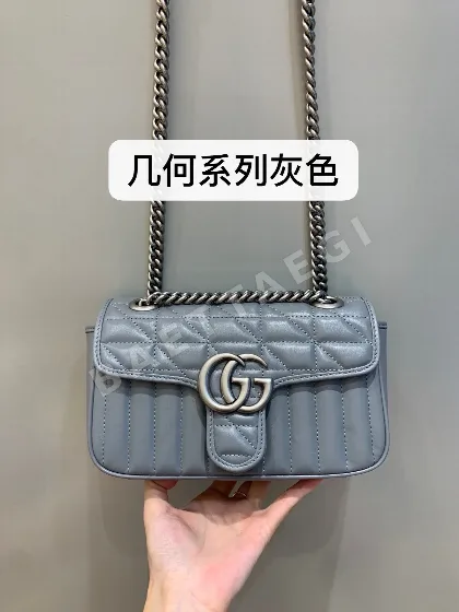 구찌 마몬 자수 회색 가방 13779