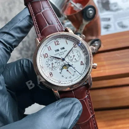파텍필립 투르비용 드래곤 다이얼 자동 레더스트랩 스틸 레플리카 44145 Patek Philippe