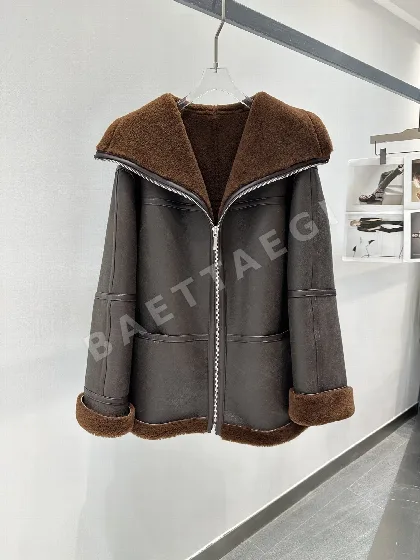 토템 울 모피 여성 자켓 207156
