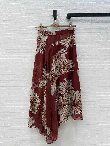 브루넬로쿠치넬리 실크 혼방 미디 스커트 73850