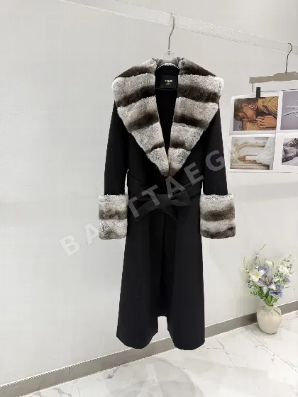 펜디 카시미야 벨티드 롱 코트 여자 자켓 206708