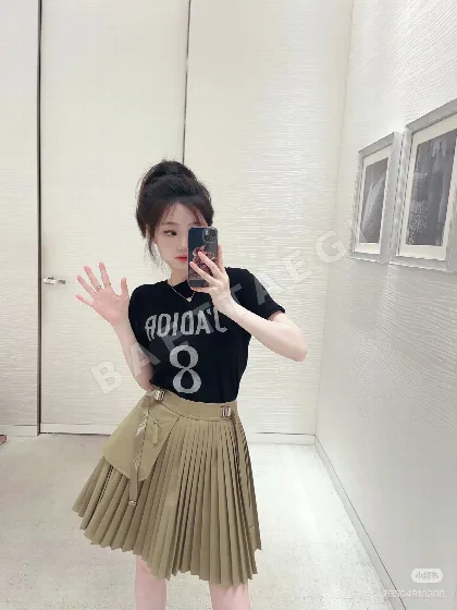 디올 로고 프린트 데님 반팔 티셔츠