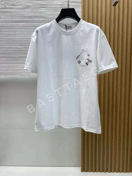 디올 코튼 라운드넥 반팔 티셔츠 47286