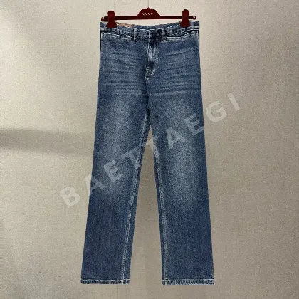 구찌 코튼 데님 리브 바지 186776