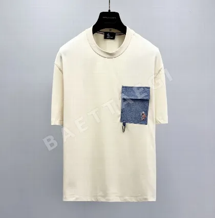 몽클레르 데님 포켓 코튼 블렌드 티셔츠 41406
