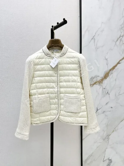 브루넬로쿠치넬리 울 니트 패치워크 다운 패딩 198808