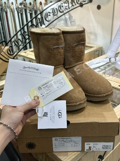 부츠 카키 시어링 퍼 장식 163479