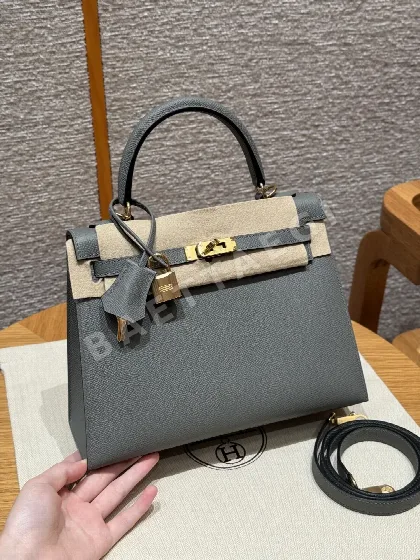 에르메스 켈리 25 클라우드 그레이 소가죽 가방 18283