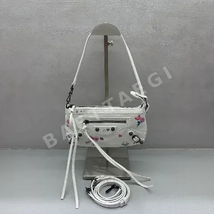 발렌시아가 화이트 그래피티 르 시티 미니 숄더백 186695