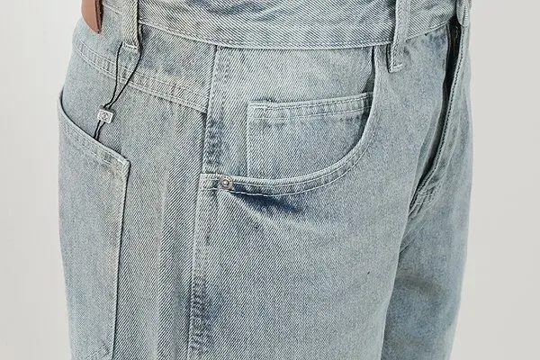 L. 26SS 아나그램 컷팅 연청 하프진  색상 = 연청 이미지 3