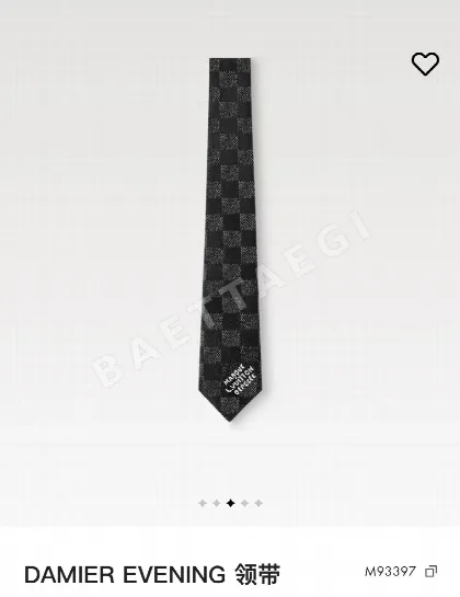 루이비통 다미에 패턴 실크 넥타이 86817