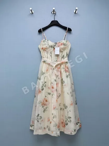 짐머만 화이트 플라워 프린트 플리츠 롱 원피스 45778