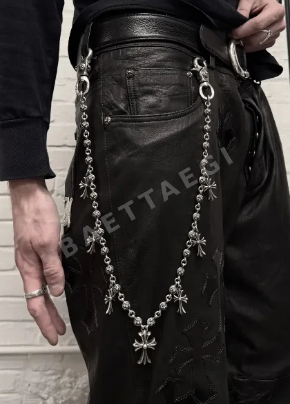 더블 랍스터 클라스프 크로스형 실버 키링 163280