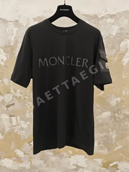 몽클레르 남성 로고 패치 반팔 셔츠 48487