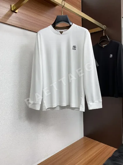 브루넬로쿠치넬리 라운드넥 면 울 혼방 긴팔 셔츠 169689