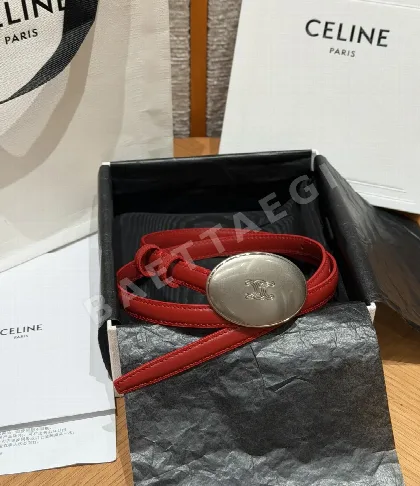 셀린느 트릴리옹 가죽 얇은 플레이트 벨트 13MM 180468