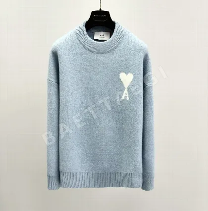 아미 하트형 알파카 울 크루넥 니트 53871