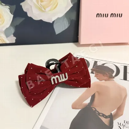 미우미우 빈티지 벨벳 클로 헤어클립 183832