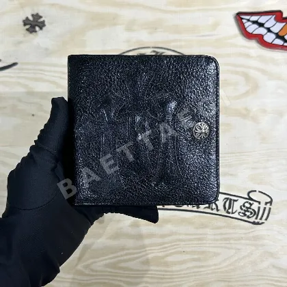 크롬하츠 트라이 크로스 가죽 이중 접이식 지갑 162566
