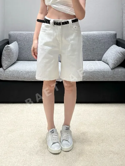 폴로 하이웨스트 크롭 와이드 데님 여성 바지 129616