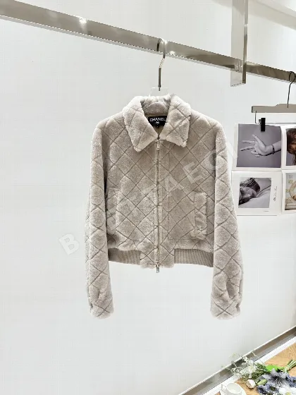 샤넬 울 모피 여성 자켓 208513
