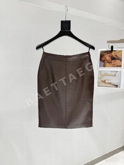 생로랑 여성 양가죽 스커트 206765