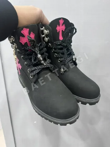 크롬하츠 부츠 블랙 실버 은도금 디테일 162735