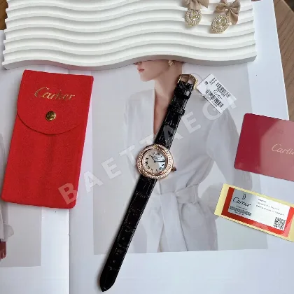 까르띠에 시계 로즈골드 사파이어 글라스 화이트 레플리카 42826 Cartier