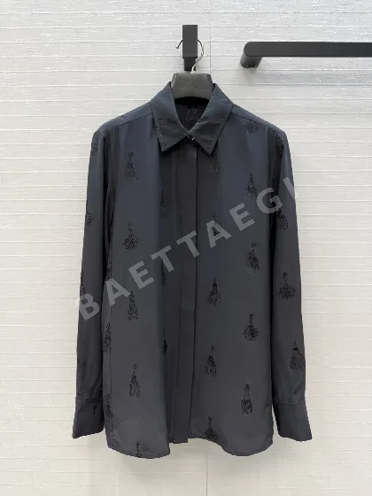 에르메스 팔레프로이 리믹스 자수 실크 셔츠 137048