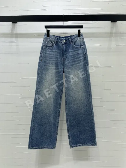 디올 컬러 블록 스트레이트 레그 여성 바지 54170
