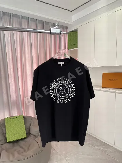 셀린느 맞춤 레터 로고 반팔 티셔츠 49359