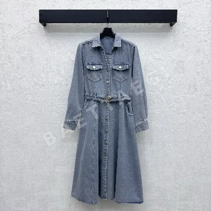 샤넬 다이아몬드 장식 데님 벨트 원피스 182378