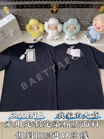 디올 스퀘어 프레임 화이트 자수 반팔 티셔츠 160393