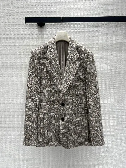 로로피아나 폴카닷 체크 울 혼방 여성 자켓 198991