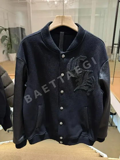 벨벳 가죽 베이스볼 자켓 163391
