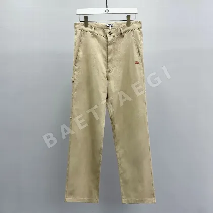 로에베 더블 L 자수 베이지 코튼 남성 바지 165198
