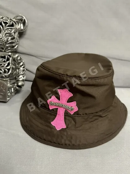 나일론 핑크 십자가 가죽 어부 모자 161952