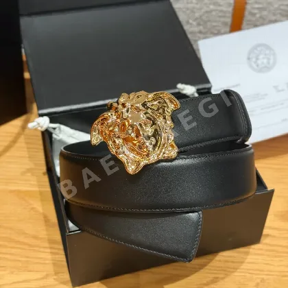 베르사체 메두사 헤드 가죽 벨트 180668