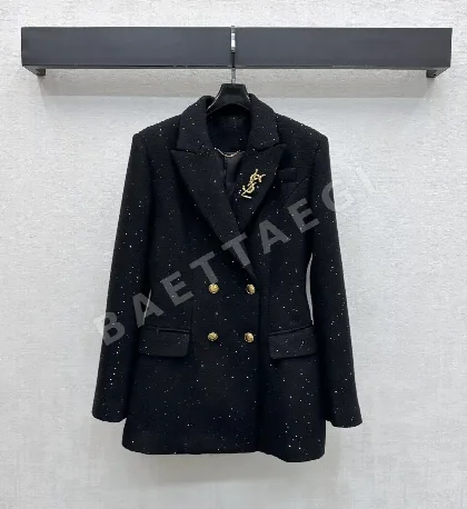 생로랑 라펠 브로치 더블 버튼 자켓 103267