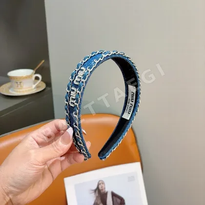 미우미우 체인 데님 헤어밴드 183823
