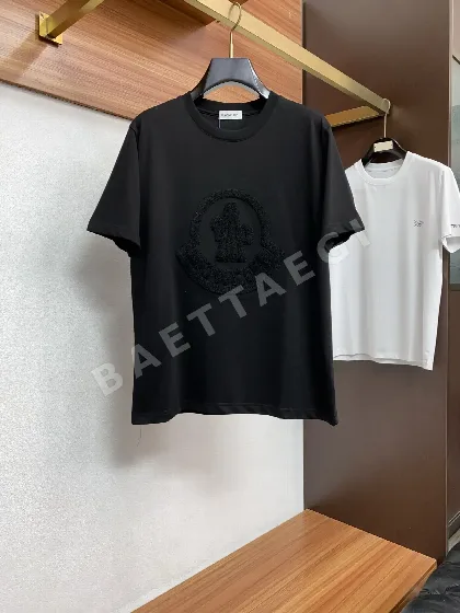 몽클레르 자수 크루넥 코튼 남성 반팔 티셔츠