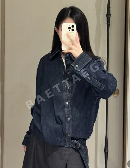 로에베 워시드 데님 크롭 자켓 96701