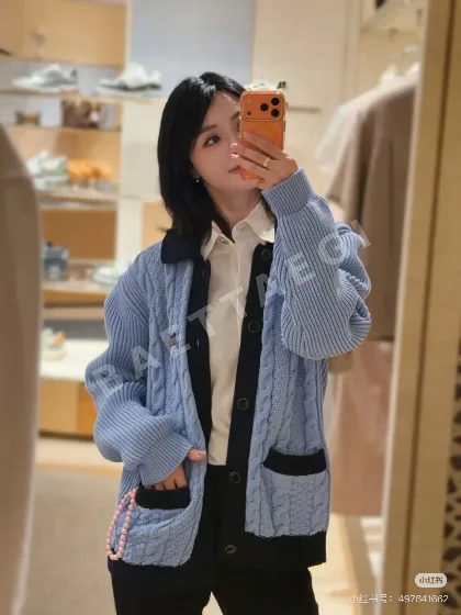 루이비통 폴로카라 케이블 니트 여성 가디건 155915