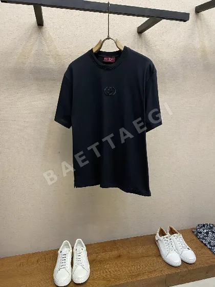 구찌 더블 G 자수 크루넥 반팔 티셔츠 47264