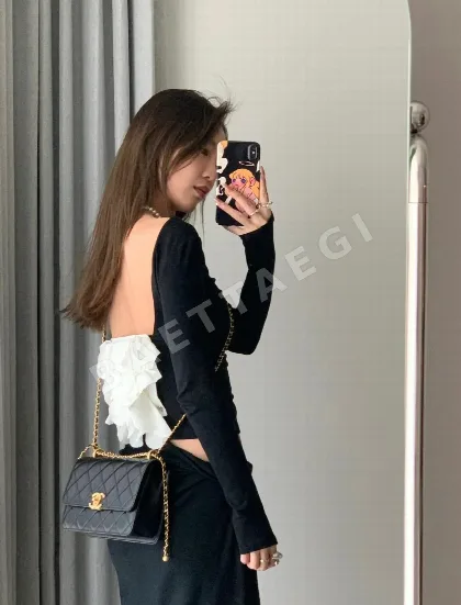 샤넬 더블 골드 비즈 클래식 가방 141454