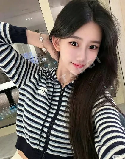 샤넬 스트라이프 패턴 울 후드 가디건 166602
